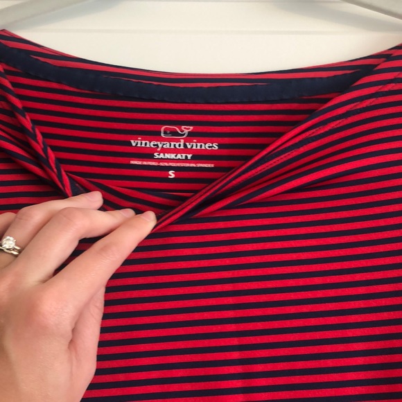 Vineyard Vines long sleeve dress. Red and navy striped. New with tags! - Picture 1 of 3